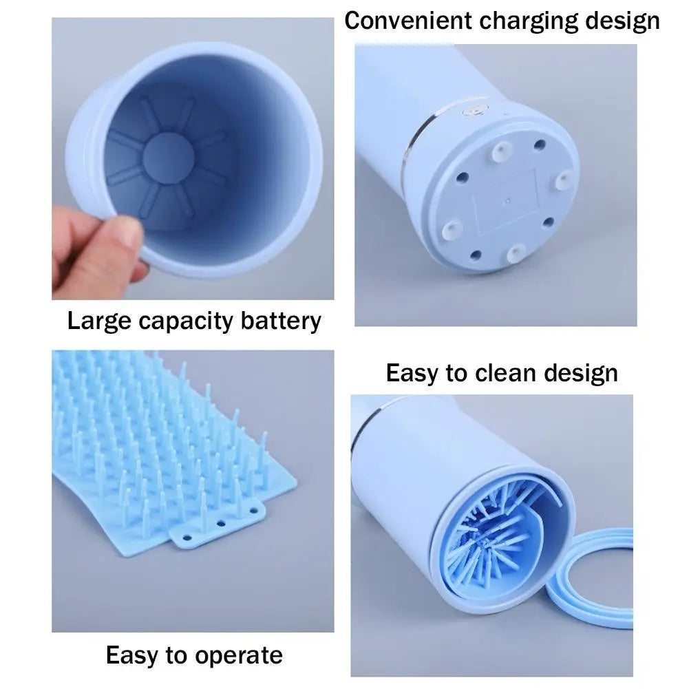 Automatic Portable Dog Paw Washer and Massager - USB Rechargeable Cleaner for Small to Medium Dogs and Cats
